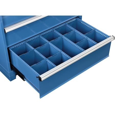 Global Industrial Dividers for 10H Drawer of Modular Drawer Cabinet 36Wx24D, Blue 298457